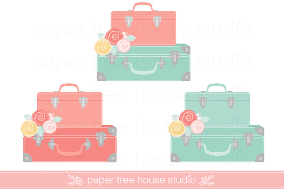 Bon Voyage Travel Suitcase Clip Art in Illustrations - product preview 1