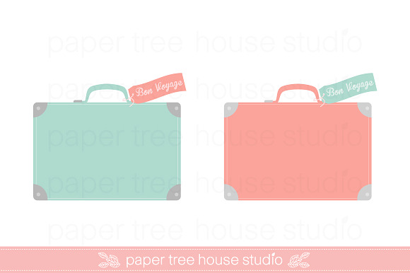 Bon Voyage Travel Suitcase Clip Art in Illustrations - product preview 4