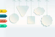 Set of paper tag icons.