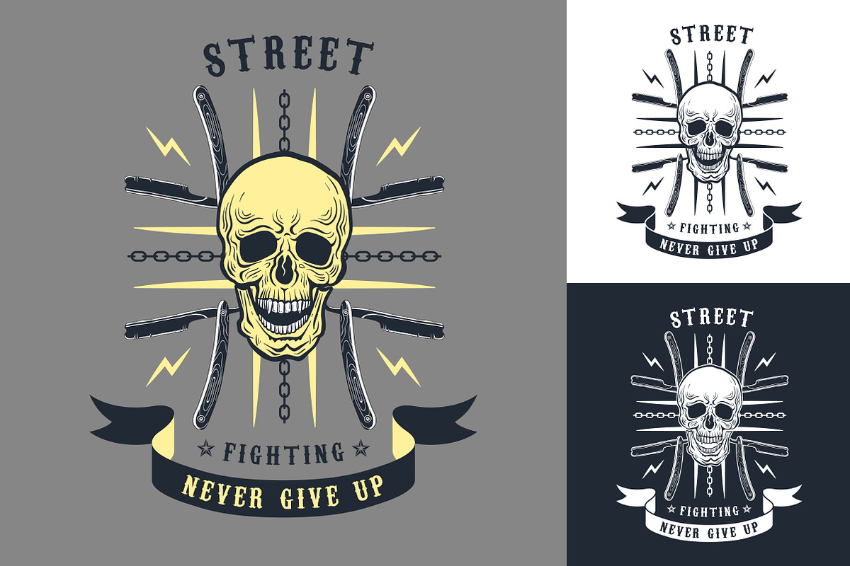 Street fighting emblem in Illustrations - product preview 8