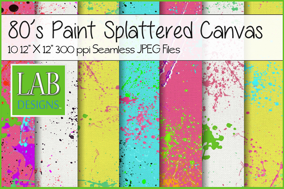 Neon Paint Splatter Seamless Texture in Textures - product preview 8