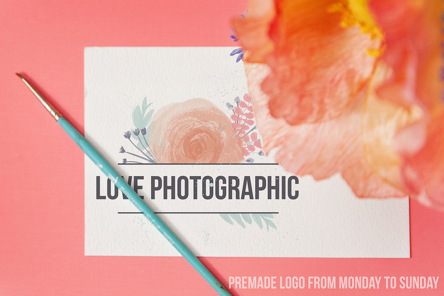 Premade Watercolor Logo in Logo Templates - product preview 8