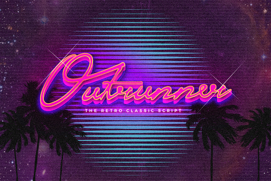 Outrunner Retro Script in Retro Fonts - product preview 8