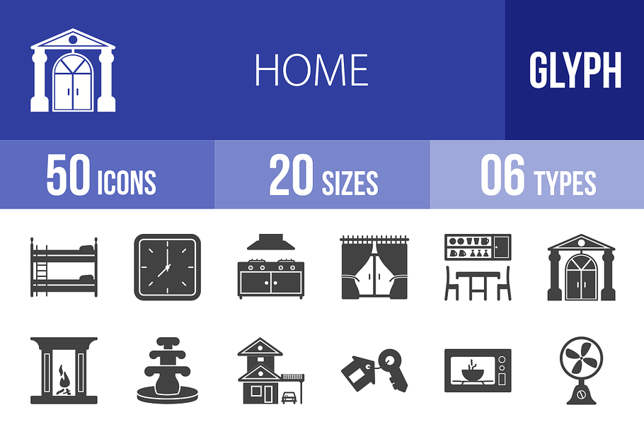50 Home Glyph Icons