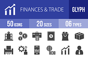 50 Finances & Trade Glyph Icons