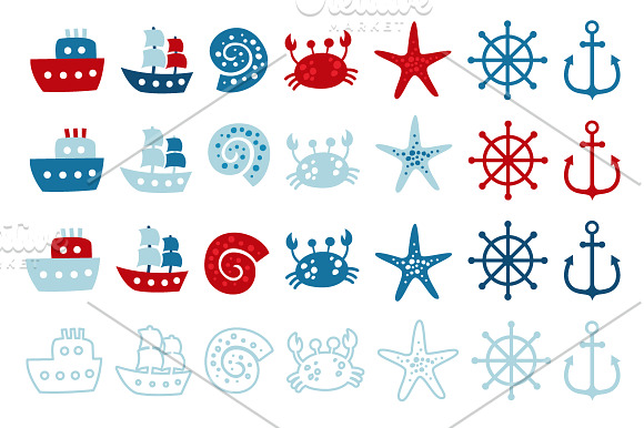 Marine Seamless Patterns in Graphics - product preview 1