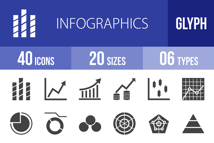 40 Infographics Glyph Icons