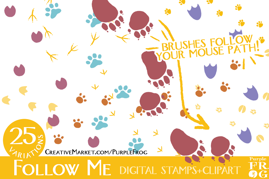 Follow Me - digital stamps / brushes in Photoshop Brushes - product preview 8
