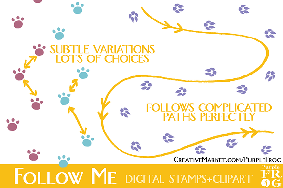 Follow Me - digital stamps / brushes in Photoshop Brushes - product preview 1