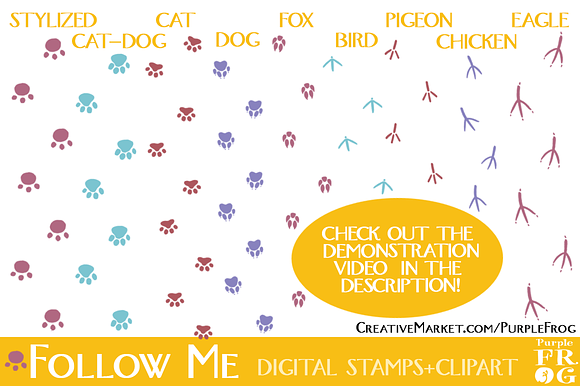 Follow Me - digital stamps / brushes in Photoshop Brushes - product preview 2