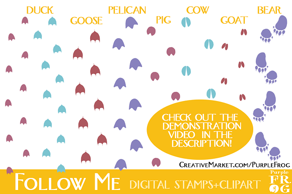 Follow Me - digital stamps / brushes in Photoshop Brushes - product preview 3