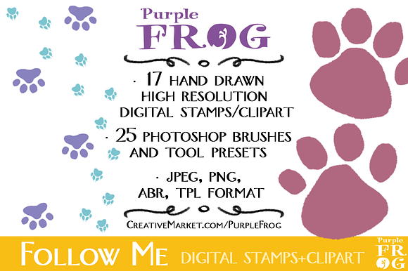Follow Me - digital stamps / brushes in Photoshop Brushes - product preview 4