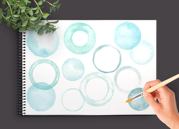 Watercolor Circles Photoshop Brushes in Photoshop Brushes - product preview 1