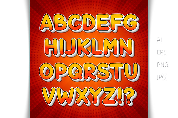 3D Comic Colorful Font in Illustrations - product preview 1