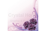 Purple rose background template