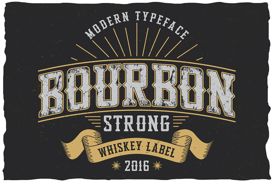 Bourbon Strong label font
