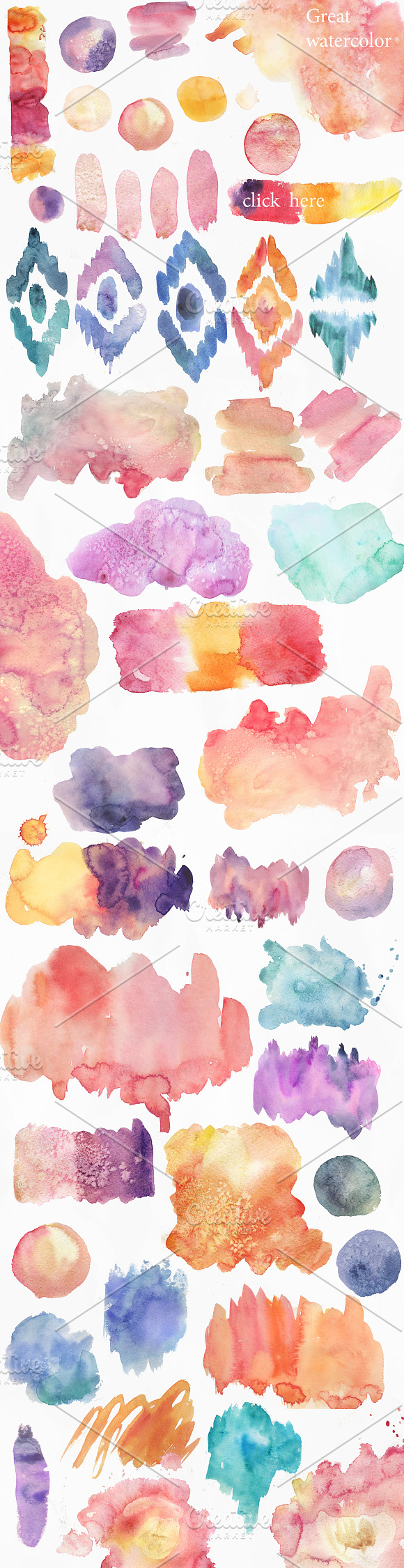 144 watercolor spots!BIG BUNDLE! in Textures - product preview 3