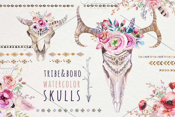 Tribe & Flower boho bundle in Illustrations - product preview 2