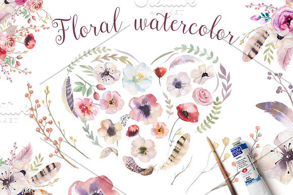 Tribe & Flower boho bundle in Illustrations - product preview 3