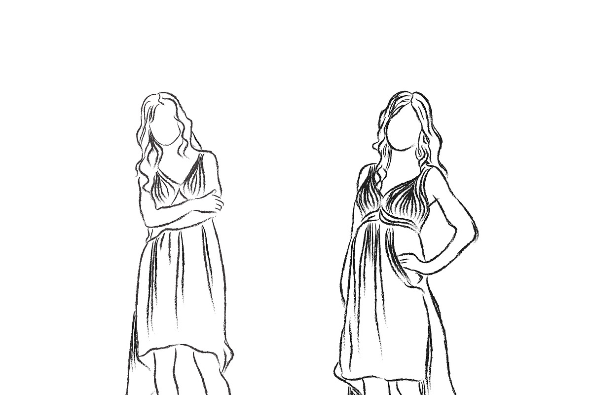 woman, fashion, sketch in Illustrations - product preview 8