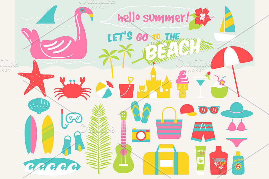 Let's go to the beach illustrations in Illustrations - product preview 8