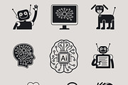 AI, Artificial Intelligence icons