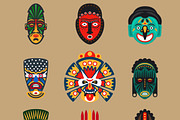Ethnic mask icons