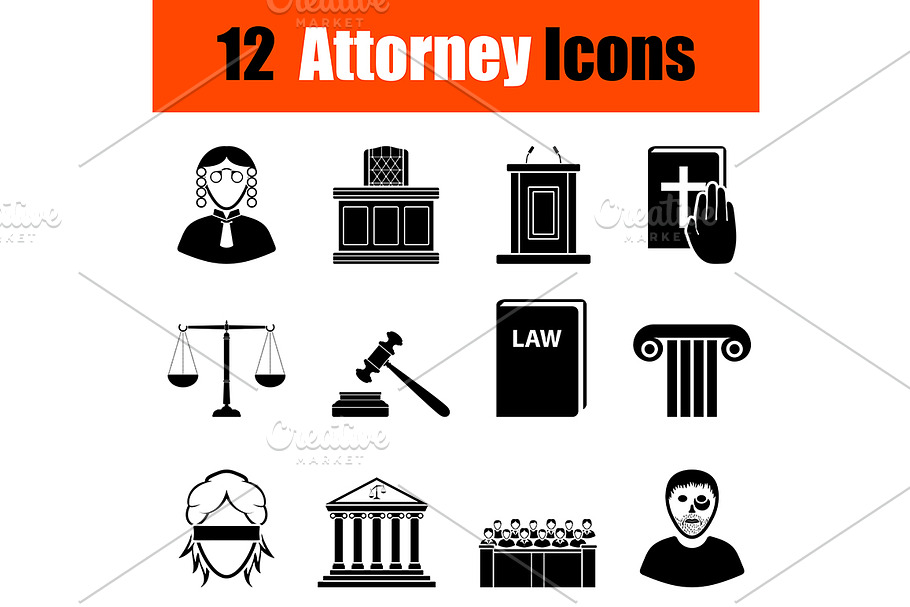 Set of attorney  icons in Illustrations - product preview 8