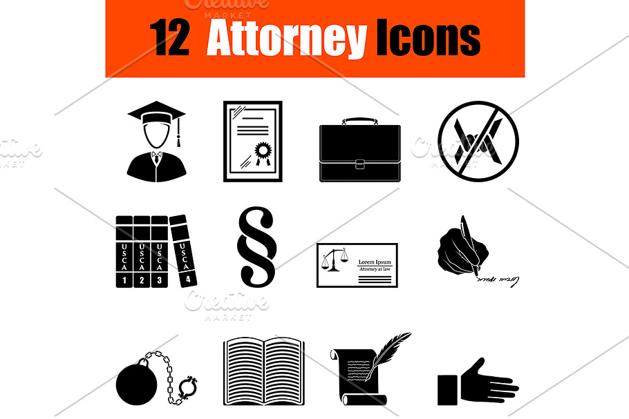 Set of attorney  icons in Illustrations - product preview 8