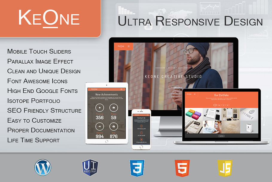 KeOne - Ultra Responsive WP Theme in WordPress Portfolio Themes - product preview 8