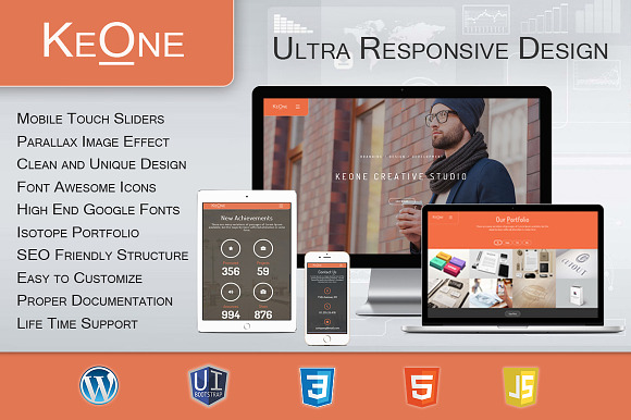 KeOne - Ultra Responsive WP Theme in WordPress Portfolio Themes - product preview 1