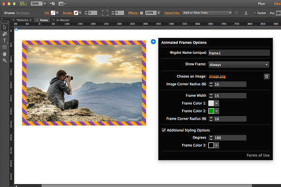 Animated Frames Adobe Muse Widget in Photoshop Plugins - product preview 1