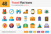 48 Travel Flat Icons
