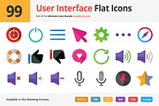 99 User Interface Flat Icons