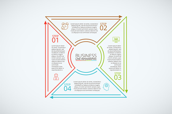 Line flat elements for infographic in PowerPoint Templates - product preview 4