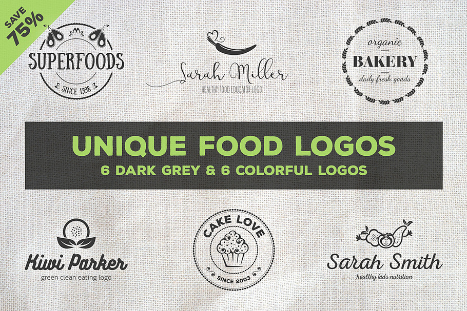 Unique Food Logos – Bundle in Logo Templates - product preview 8