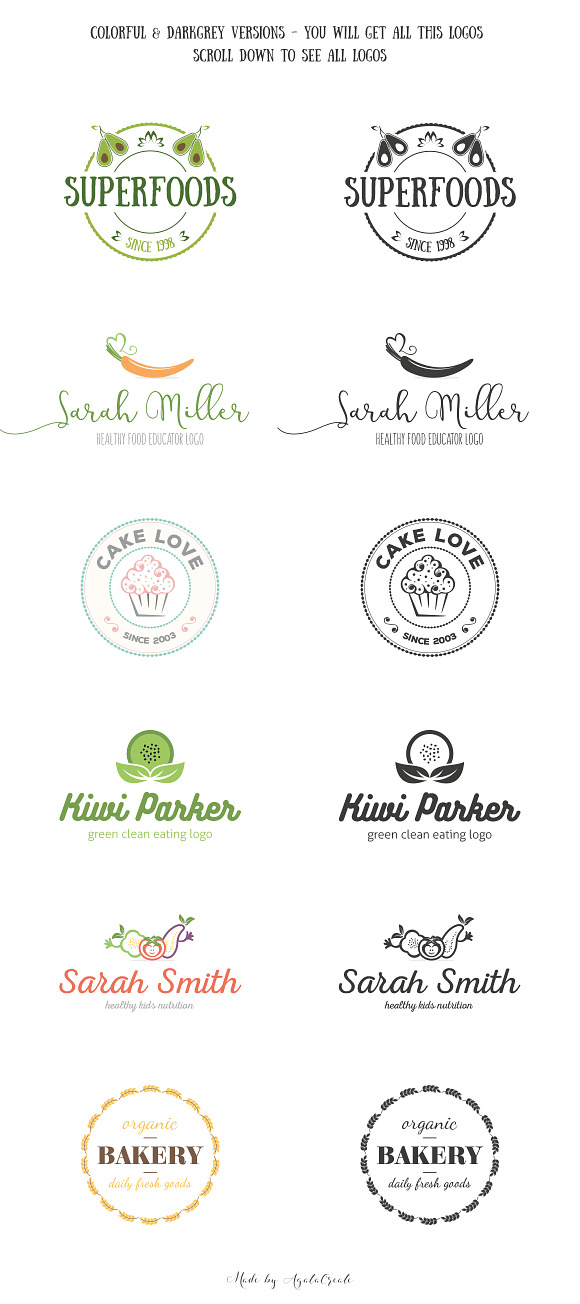 Unique Food Logos – Bundle in Logo Templates - product preview 3