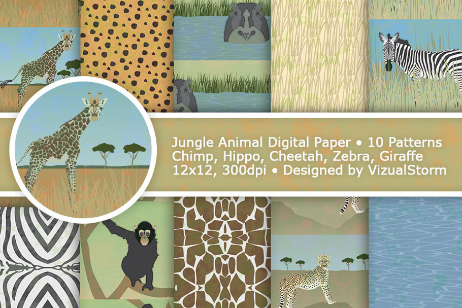 Jungle Animal Paper Patterns