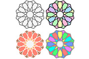 Set of multicolored Islamic patterns