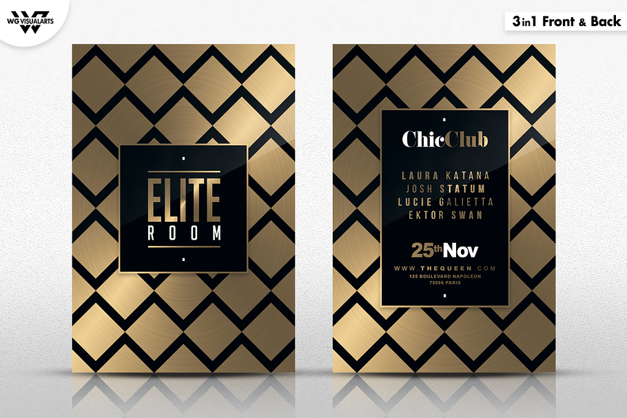 3in1 MINIMAL GOLD Flyer Template
