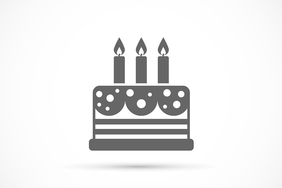 Cake with candles icon in Happy Birthday Icons - product preview 8