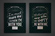 Set of vector love quotes