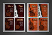 Vector music style cards
