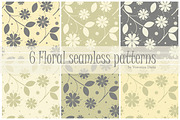 6 Floral seamless patterns