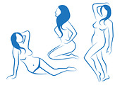 sketches of female silhouettes