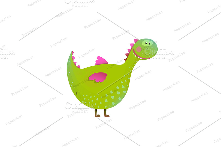 Dragon childish fun cute cartoon in Illustrations - product preview 8