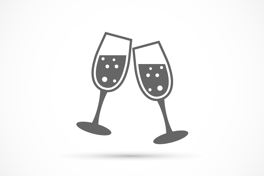Glasses champagne icon in Graphics - product preview 8