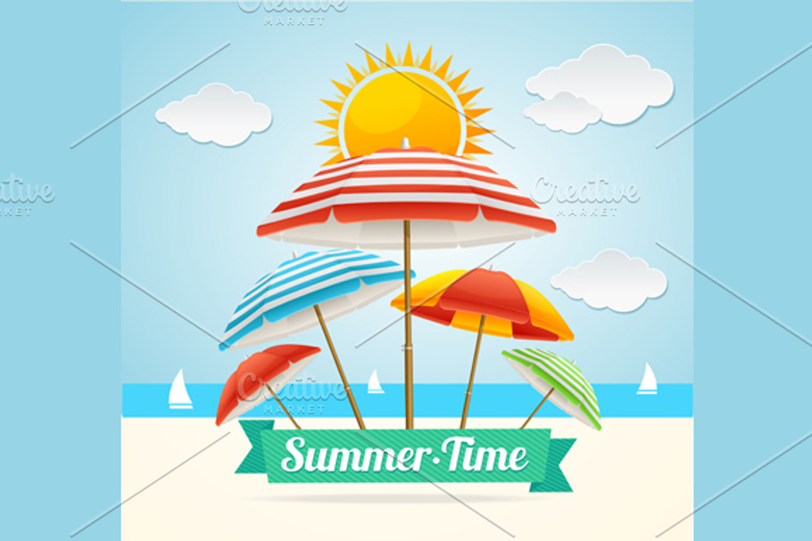 Summer Card. Vector in Illustrations - product preview 8