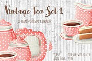 Vintage Tea Set Clipart - 1
