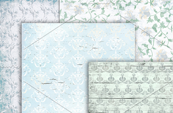 Romantic Lily Flower Shabby Pack in Patterns - product preview 2